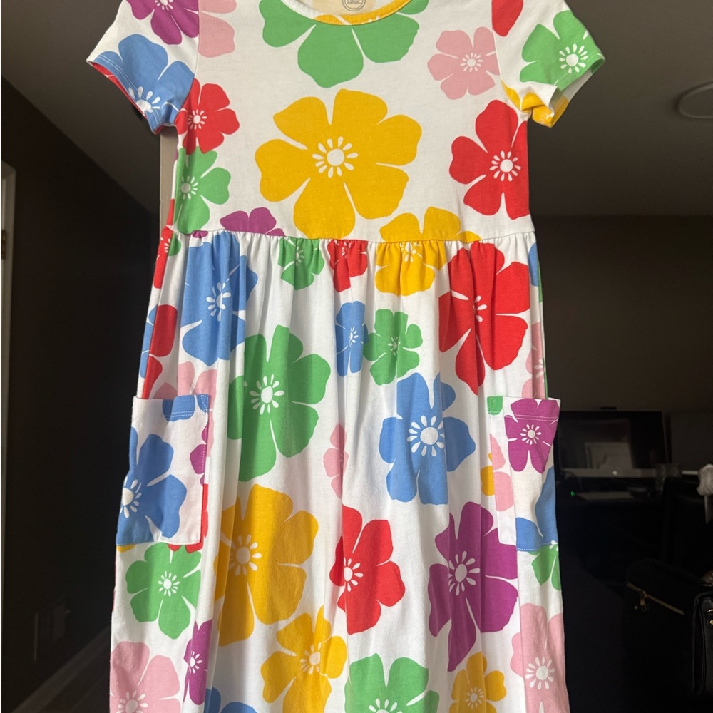 Wonder Nation Yellow and Red Casual Sundress with Short Sleeves